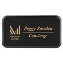 Framed Laserable Leatherette Name Badge - Rectangle - 3.00" x 1.50" - AndersonTrophy.com