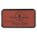 Framed Laserable Leatherette Name Badge - Rectangle - 3.00" x 1.50" - AndersonTrophy.com