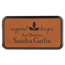 Framed Laserable Leatherette Name Badge - Rectangle - 3.00" x 1.50" - AndersonTrophy.com