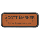 Framed Laserable Leatherette Name Badge - Rectangle - AndersonTrophy.com