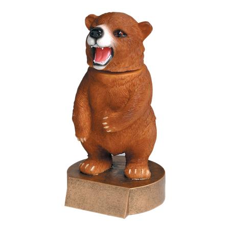 Full Color Bear Bobblehead Resin - AndersonTrophy.com