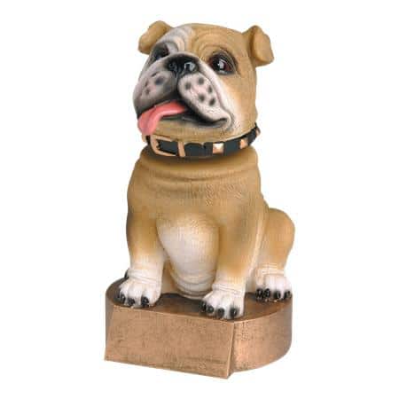 Full Color Brown Bulldog Bobblehead Resin - AndersonTrophy.com
