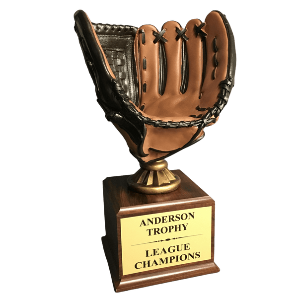 Full Color Champions Baseball Trophy on Woodgrain Finish Base - AndersonTrophy.com