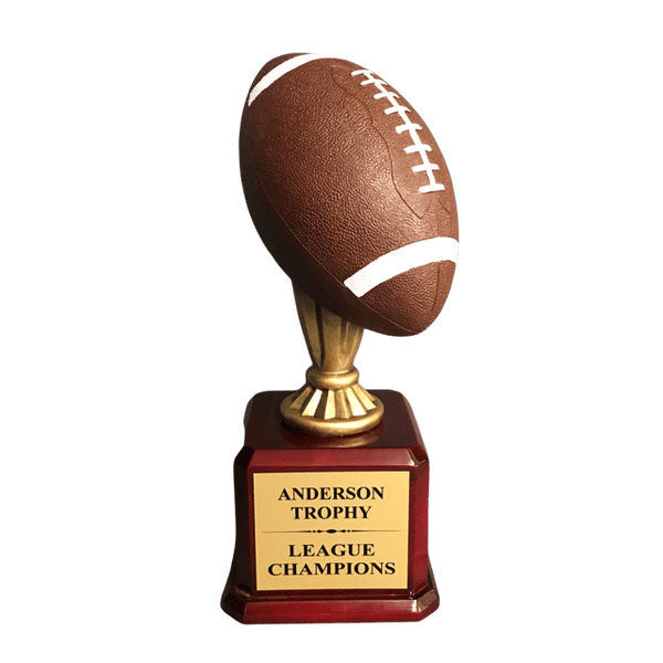 Full Color Champions Football Trophy on Glossy Rosewood Base - AndersonTrophy.com