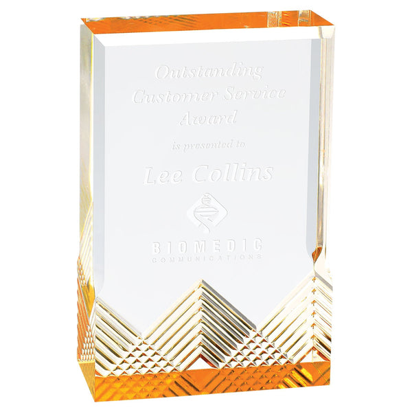 Gold Apex Mirage Series Acrylic Award - AndersonTrophy.com