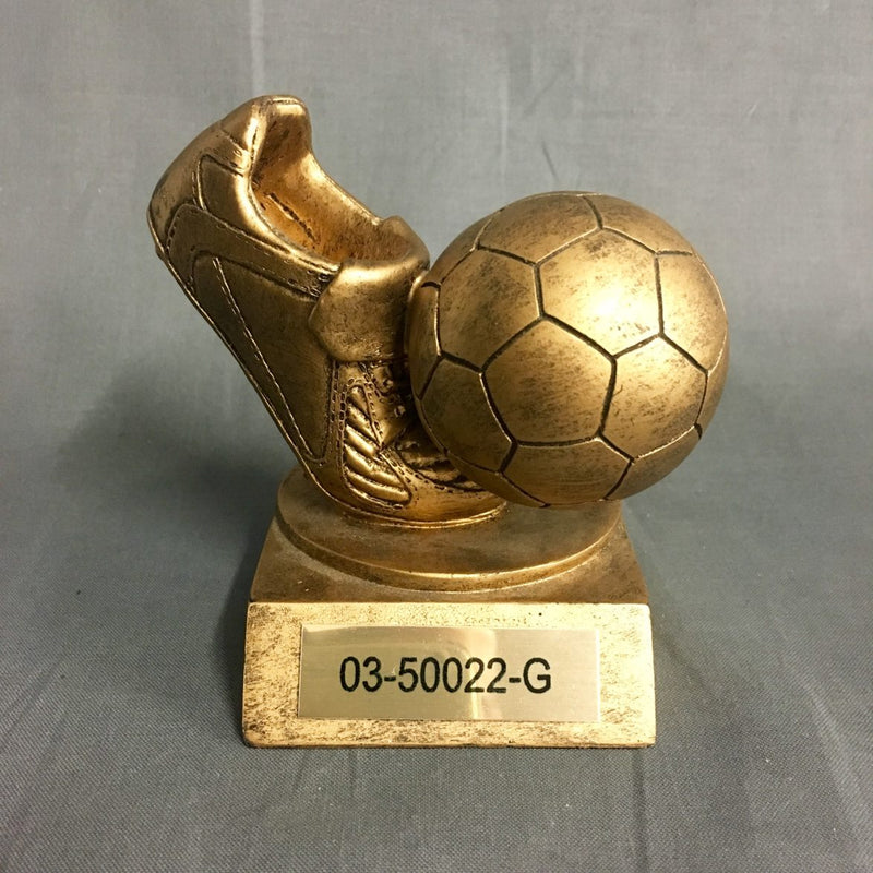 Gold Ball and Shoe Soccer Resin - AndersonTrophy.com