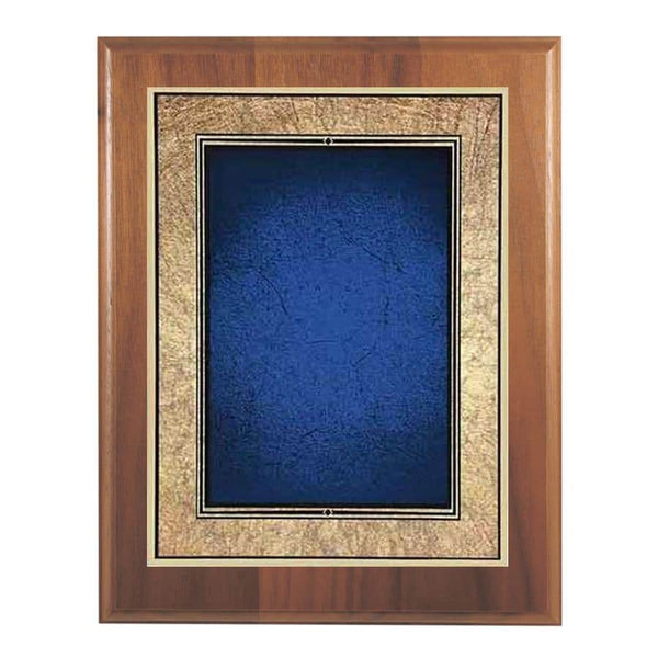 Gold Blue Art Decorative Plaque - Genuine Walnut - AndersonTrophy.com