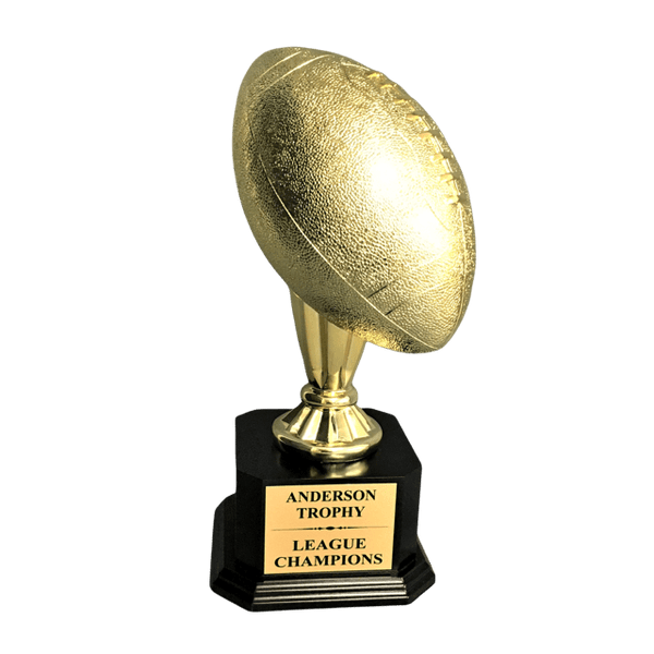 Gold Champions Football Trophy on Matte Black Base - AndersonTrophy.com