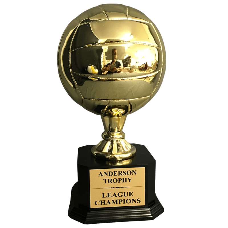 Gold Champions Volleyball Trophy on Black Base - AndersonTrophy.com