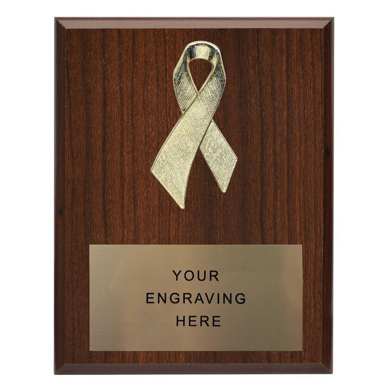 Gold Ribbon Awareness Plaque - AndersonTrophy.com