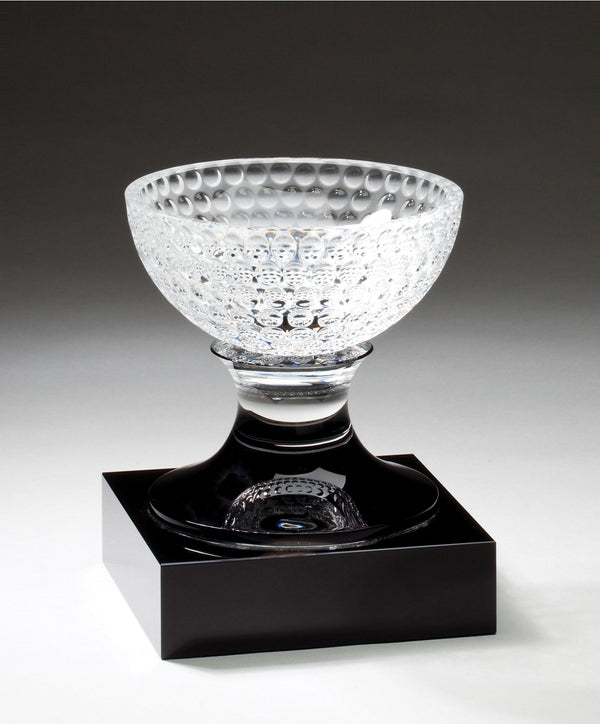 Golf Bowl on Black Base Crystal Golf Award - AndersonTrophy.com