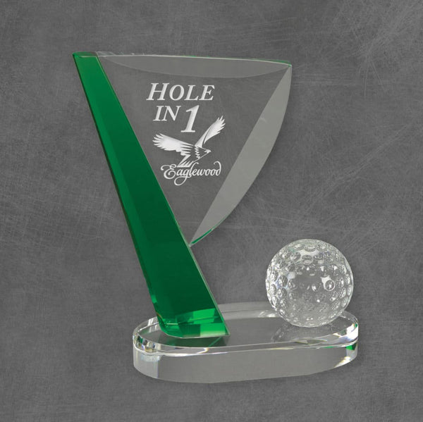 Golf Flag Crystal Golf Award - AndersonTrophy.com
