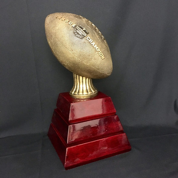 Gridiron Gold Football Trophy on Glossy Pyramid Base - AndersonTrophy.com