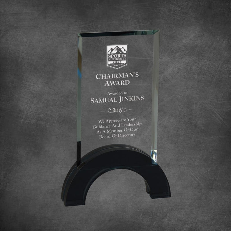 Hampton Crystal Corporate Award - Black - AndersonTrophy.com