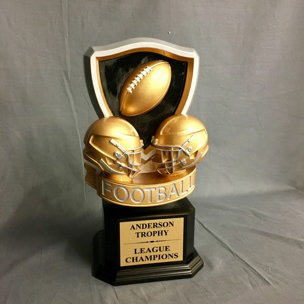 Head To Head Football Trophy on Black Wood Base - AndersonTrophy.com
