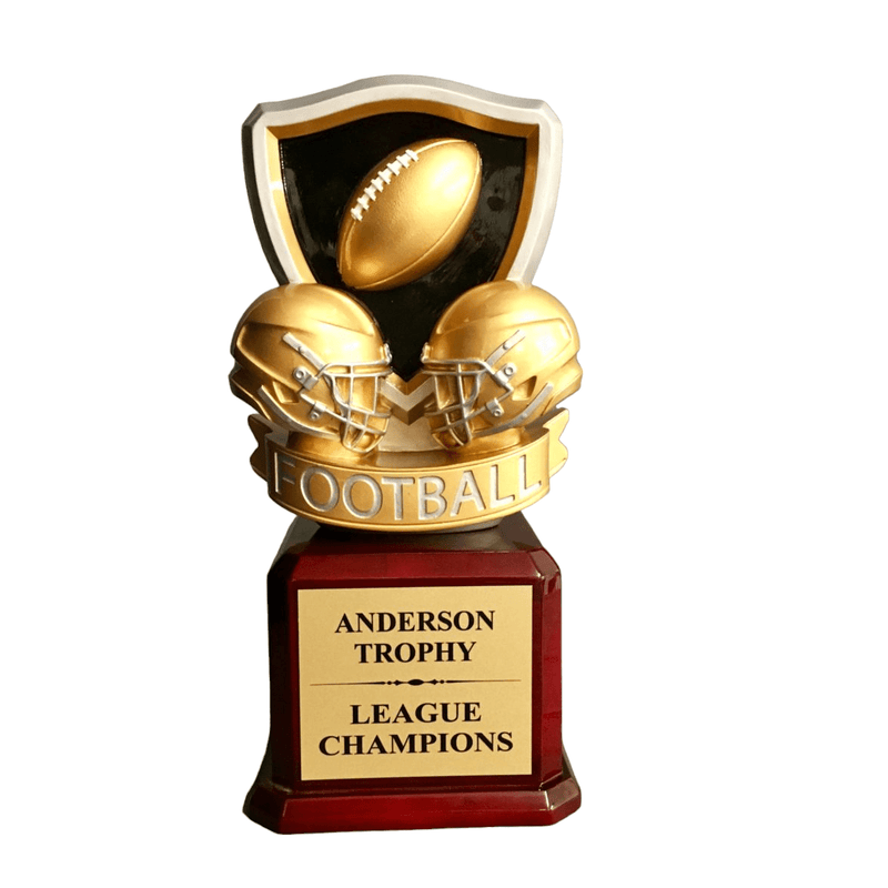 Head To Head Football Trophy on Glossy Rosewood Base - AndersonTrophy.com