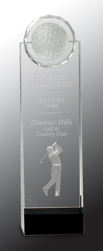 High Drive Tower Series Crystal Golf Award - AndersonTrophy.com