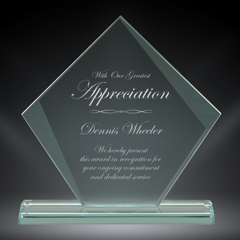Jade Diamond Glass Award - AndersonTrophy.com