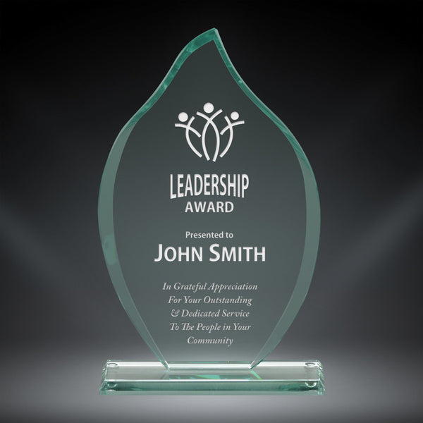 Jade Flame Glass Award - AndersonTrophy.com