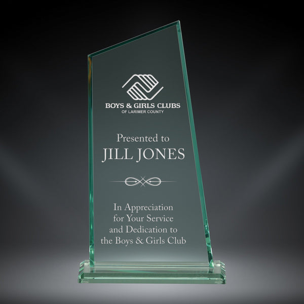 Jade Pinnacle Glass Award - AndersonTrophy.com