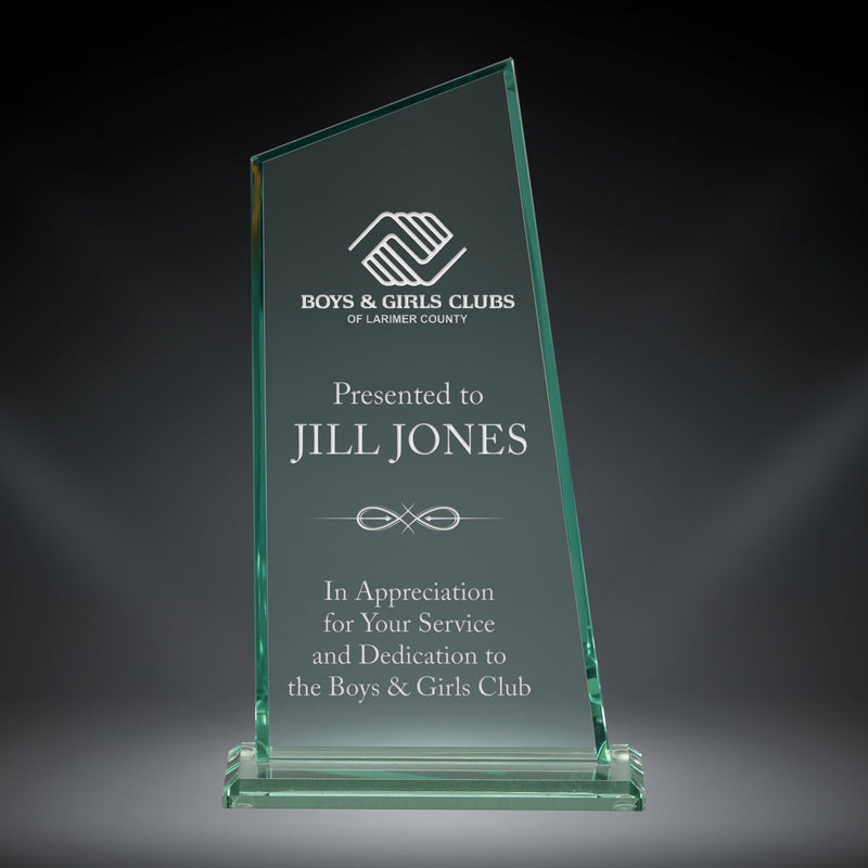 Jade Pinnacle Glass Award - AndersonTrophy.com