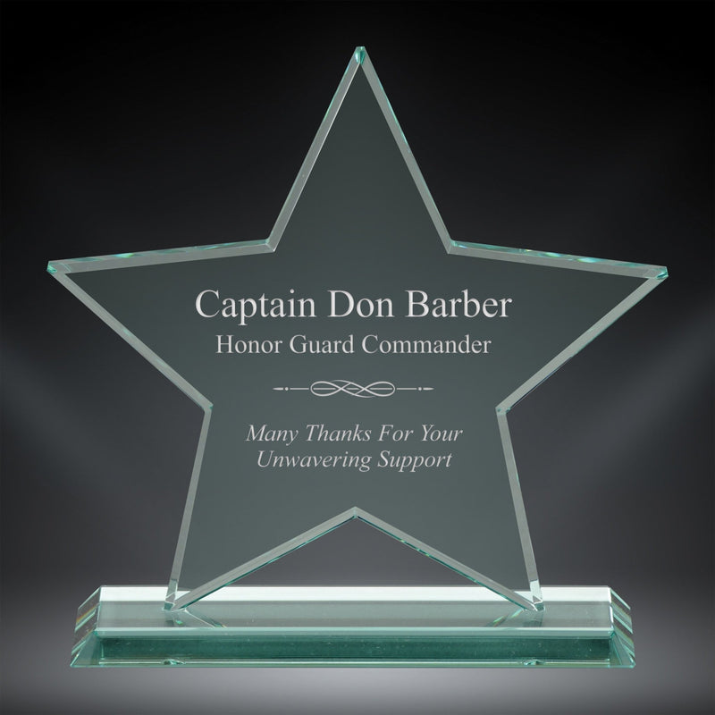 Jade Star Glass Award - AndersonTrophy.com