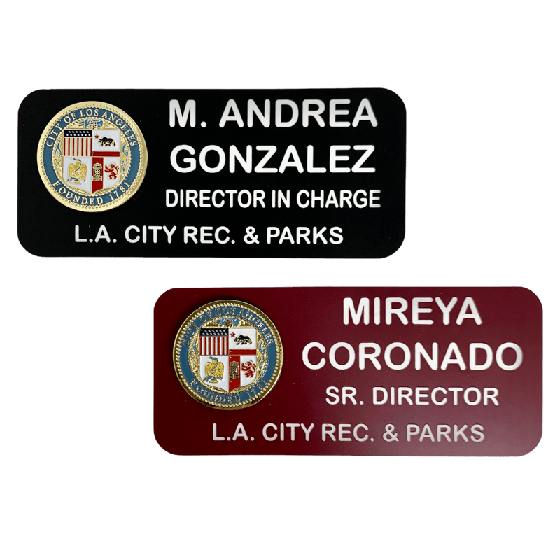 LA City Name Badge - Single Side with Magnet Back - AndersonTrophy.com