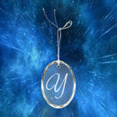 Laser Engraved Bevel Edge Oval Crystal Tree Ornament - AndersonTrophy.com