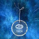 Laser Engraved Beveled Edge Round Crystal Tree Ornament - AndersonTrophy.com