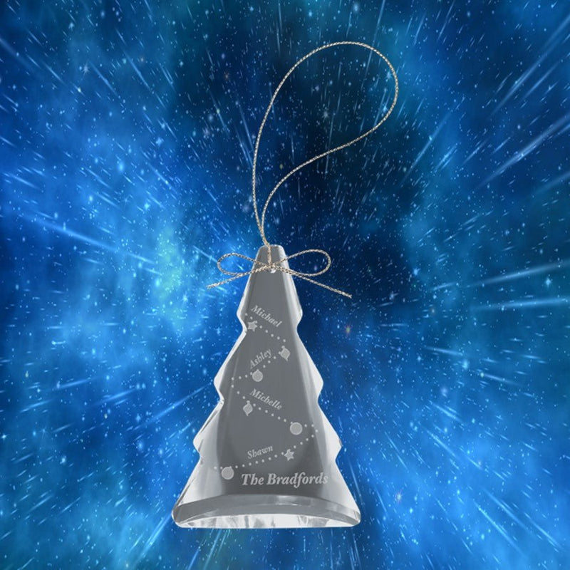 Laser Engraved Crystal Christmas Tree Ornament - AndersonTrophy.com