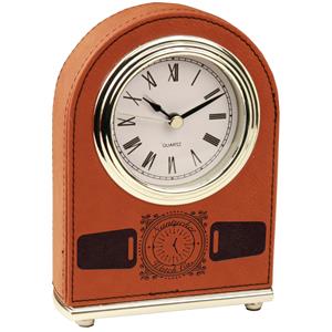 Laserable Leatherette Arch Clock - AndersonTrophy.com