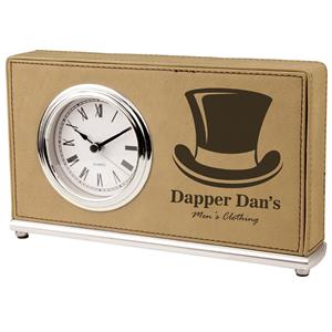 Laserable Leatherette Horizontal Clock - AndersonTrophy.com