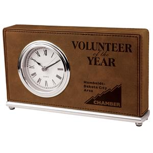 Laserable Leatherette Horizontal Clock - AndersonTrophy.com