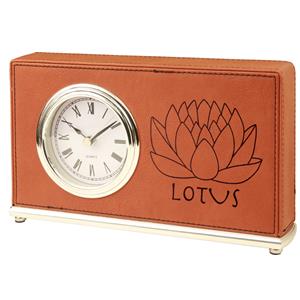 Laserable Leatherette Horizontal Clock - AndersonTrophy.com