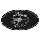 Laserable Leatherette Name Badge - Oval - 3.25" x 1.75" - AndersonTrophy.com