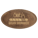 Laserable Leatherette Name Badge - Oval - 3.25" x 1.75" - AndersonTrophy.com