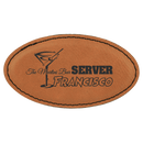 Laserable Leatherette Name Badge - Oval - 3.25" x 1.75" - AndersonTrophy.com