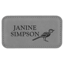 Laserable Leatherette Name Badge - Rectangle - 3.25" x 1.75" - AndersonTrophy.com