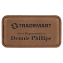 Laserable Leatherette Name Badge - Rectangle - 3.25" x 1.75" - AndersonTrophy.com