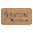 Laserable Leatherette Name Badge - Rectangle - 3.25" x 1.75" - AndersonTrophy.com