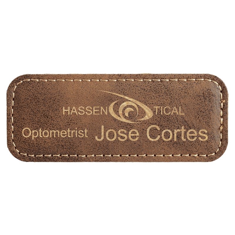 Laserable Leatherette Name Badge - Rectangle - AndersonTrophy.com