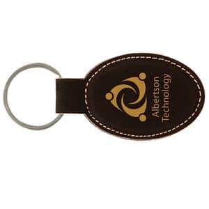 Laserable Leatherette Oval Key Fob - AndersonTrophy.com