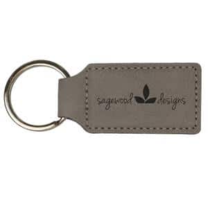 Laserable Leatherette Rectangle Key Fob - AndersonTrophy.com