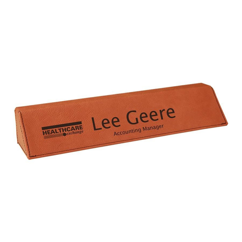 Leatherette Desk Wedge - Rawhide - AndersonTrophy.com