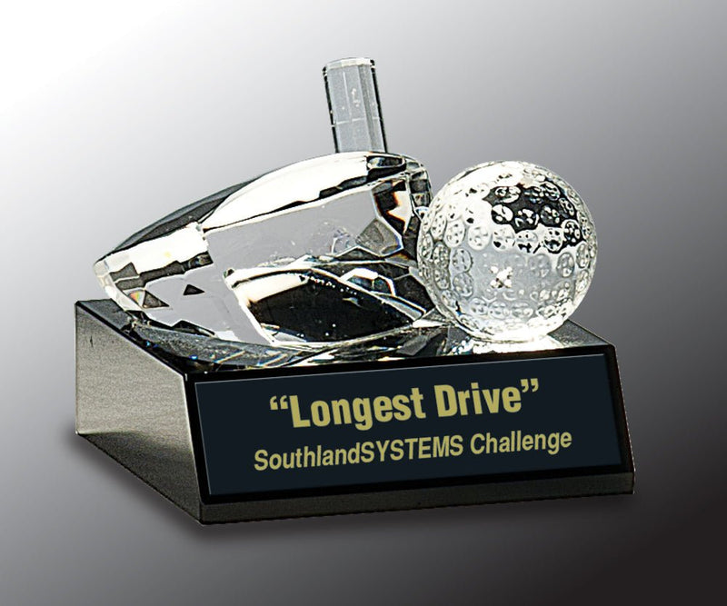 Longest Drive Crystal Golf Award - AndersonTrophy.com