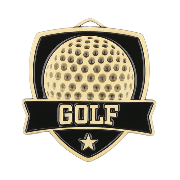 MDL Shield Series Golf Themed Medal - AndersonTrophy.com