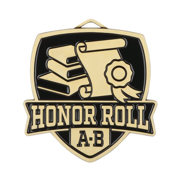 MDL Shield Series Honor Roll A-B Themed Medal - AndersonTrophy.com