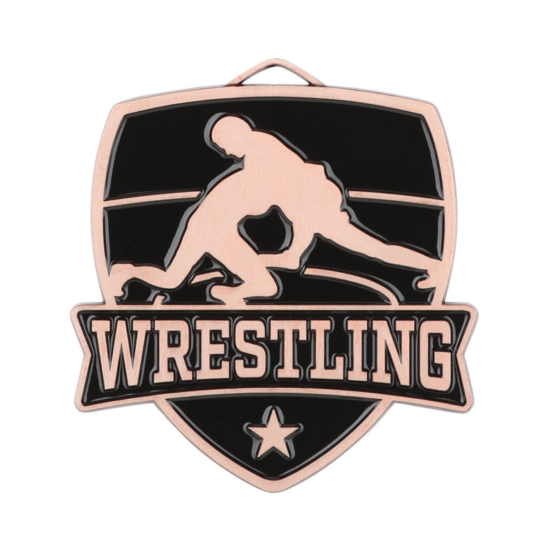 MDL Shield Series Wrestling Themed Medal - AndersonTrophy.com