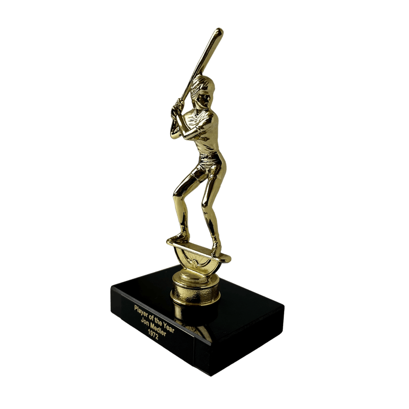 Metal and Marble Series Retro Bat Up Softball Trophy - AndersonTrophy.com