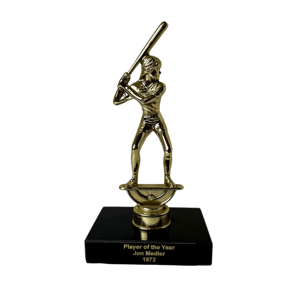 Metal and Marble Series Retro Bat Up Softball Trophy - AndersonTrophy.com